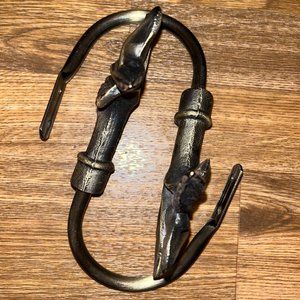 Two silver/bronze 3D flower iron certain hooks 💮